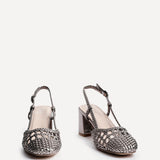 Sandria Pewter Handwoven Court Heels