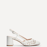 Sandria White Handwoven Court Heels