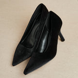 Kat Black Velvet Classic Court Heels