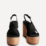 Santana Black Cork Wedges