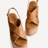 Santana Tan Cork Wedges