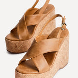 Santana Tan Cork Wedges