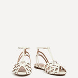 Santi Ivory Caged Flat Sandals