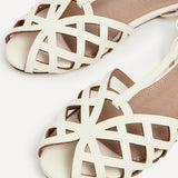 Santi Ivory Caged Flat Sandals