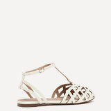 Santi Ivory Caged Flat Sandals