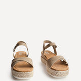 Sarelli Wide Fit Taupe Flatform Sandals