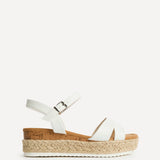Sarelli Wide Fit White Flatform Sandals