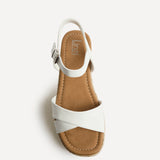 Sarelli Wide Fit White Flatform Sandals