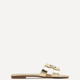 Sasha Gold Gold Buckle Slider Sandals