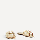 Sasha Gold Gold Buckle Slider Sandals