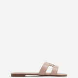 Sasha Nude Gold Buckle Slider Sandals