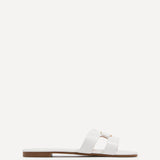 Sasha White Gold Buckle Slider Sandals