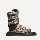 Satellite Leopard Print Flat Sandals