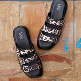 Satellite Leopard Print Flat Sandals