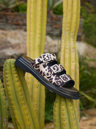 Satellite Leopard Print Flat Sandals
