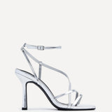 Savannah Silver Strappy Heels