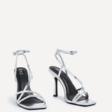 Savannah Silver Strappy Heels