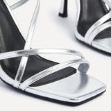 Savannah Silver Strappy Heels