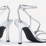 Savannah Silver Strappy Heels