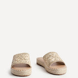 Savvy Gold Woven Slider Sandals