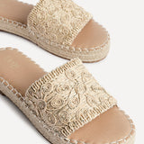 Savvy Gold Woven Slider Sandals