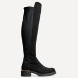 Sawyer Black Faux Suede Long Riding Boots