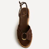 Saxon Brown Suede Wedge Sandals