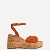 Saxon Rust Suede Wedge Sandals