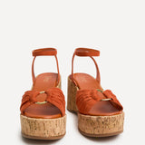 Saxon Rust Suede Wedge Sandals