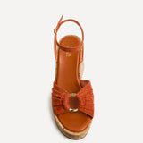 Saxon Rust Suede Wedge Sandals