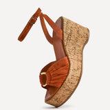 Saxon Rust Suede Wedge Sandals