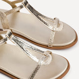 Saylor Gold T-Bar Sandals