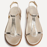 Saylor Gold T-Bar Sandals