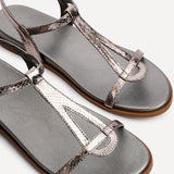Saylor Pewter T-Bar Sandals