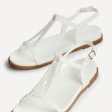 Saylor White T-Bar Sandals