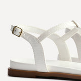 Saylor White T-Bar Sandals