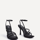 Scarlett Black Faux Suede Strappy Heels