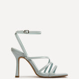 Scarlett Pale Blue Faux Leather Strappy Heels
