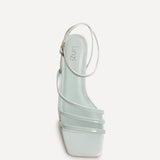 Scarlett Pale Blue Faux Leather Strappy Heels