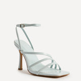 Scarlett Pale Blue Faux Leather Strappy Heels