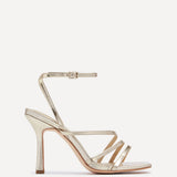 Scarlett Gold Faux Leather Strappy Heels
