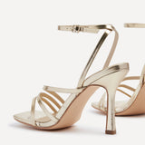 Scarlett Gold Faux Leather Strappy Heels