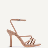 Scarlett Mocha Faux Leather Strappy Heels