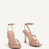 Scarlett Mocha Faux Leather Strappy Heels