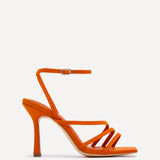 Scarlett Orange Faux Suede Strappy Heels