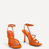 Scarlett Orange Faux Suede Strappy Heels
