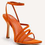 Scarlett Orange Faux Suede Strappy Heels