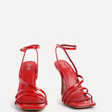 Scarlett Red Faux Leather Strappy Heels
