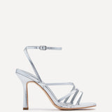 Scarlett Silver Faux Leather Strappy Heels