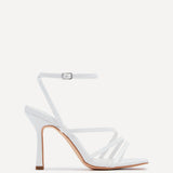 Scarlett Whtie Faux Leather Strappy Heels